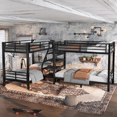 Twin size bed frame shaped - size, l-shaped