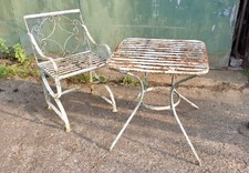 Balcony Veranda Table & Chair Set Strap Iron Antique Courtyard Architectural