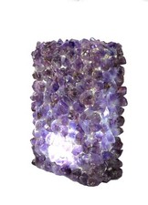 Large Amethyst Rock Crystal Quartz Table Lamp LED