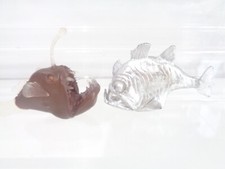 Pair of Vintage Fish Toy Model Figures by Safari Ltd Hatchet Fish + Anglerfish