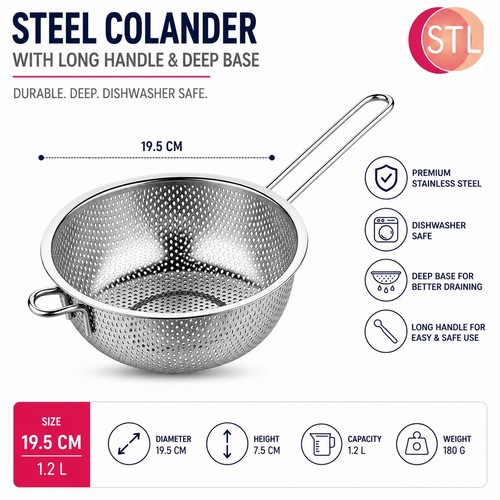 Colander strainer with long - strainer,