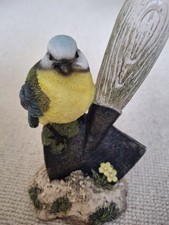 Garden Ornament - Blue Tit on a trowel