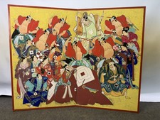 Y9257 BYOUBU Folding screen hand-painted Ukiyoe Japan antique interior decor