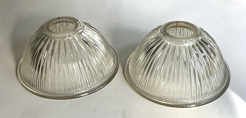 Pair vintage clear ribbed - pair,