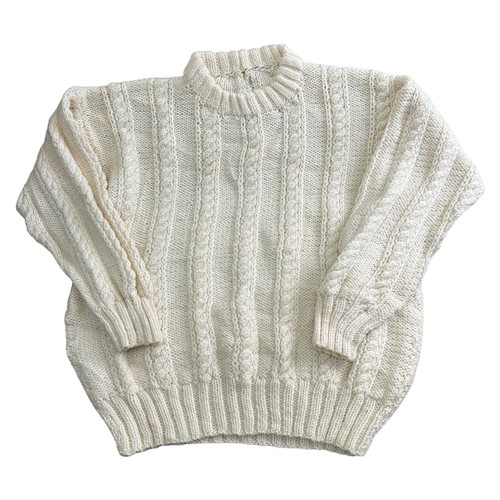 Vintage aran knit jumper wool - aran,