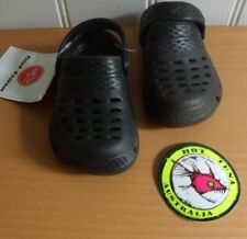 HOT TUNA Beach Clog SHOES UK 2 Baby 21.5cm C5 Black Plastic Sticker Surf Holiday