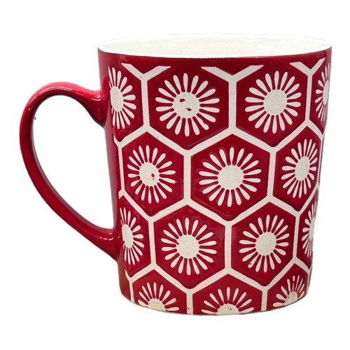 Red white daisy polygon - &,
