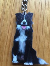 Border Collie Dog Keyring