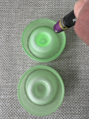 Pair 1930s green uranium - pair,