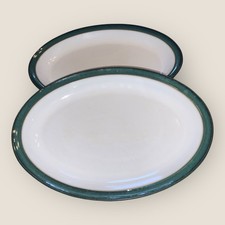 Denby Greenwich 2x Oval Meat Plates Platters 13”x9” Discontinued Good Condition