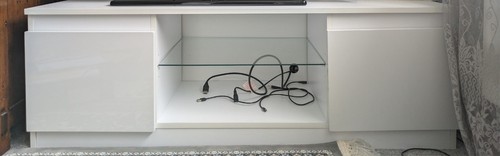 White minimal stand with 2 - tv,