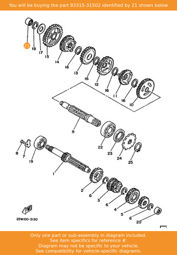 Yamaha bearing 93315 31502 - yamaha, bearing,