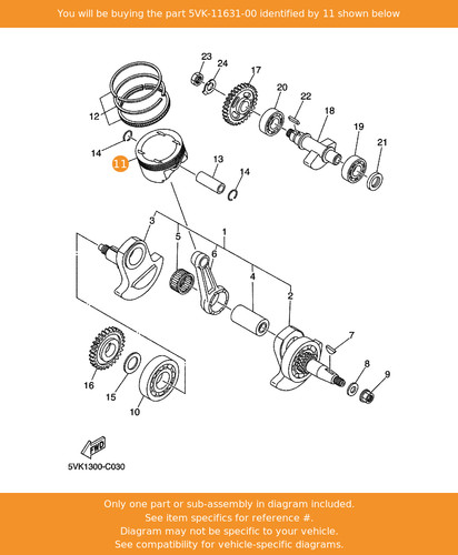Yamaha piston - piston, (std)