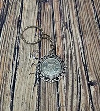 Lucky Sixpence Key Ring - Choose year Personalised gift.  Birthday Anniversary