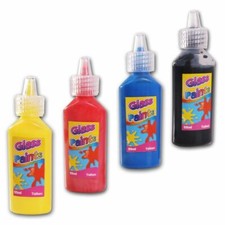 4x Glass Paint Set Painting Kit Black Outliner Transparent Opaque Stained Paints