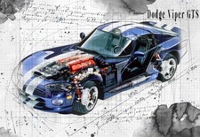 Line Tech Drawing Dodge Viper