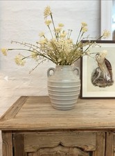 Grey Ribbed Urn Vase Jug 20 x