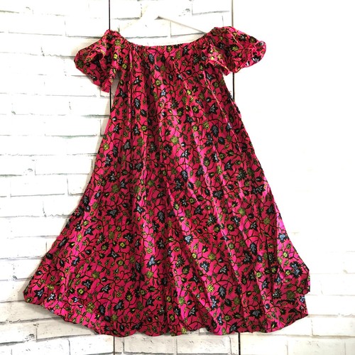 West african print dress - print, pink