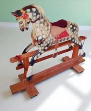 J Collinson & Sons 1980s Dapple Grey vintage rocking horse