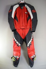 SPYKE ITALIAN MADE 2 PIECE LEATHER BIKER SUIT + CE ARMOUR & KNEE SLIDERS 40 INCH