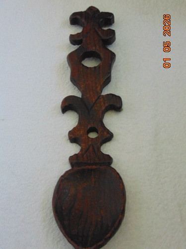 Hand carved wooden spoon - wooden,