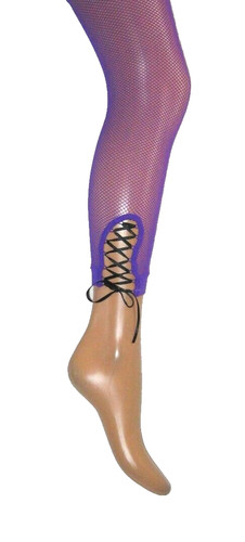 Purple footless fishnets