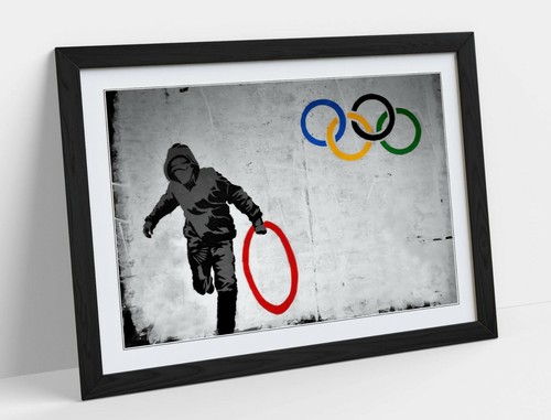 Banksy olympic rings art - olympic,