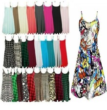 Womens Plain Cami Swing Dress
