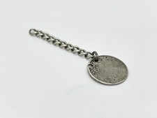 Solid Silver Coin Fob on short piece of Curb Link Albert Pocket Watch Chain