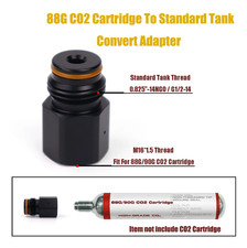 HPA Convert Adapter 88G CO2 Cartridge M16 Cylinder 0.825”-14NGO G1/2 Paintball