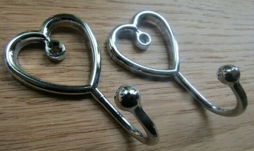Pair love heart curtain - pair, of