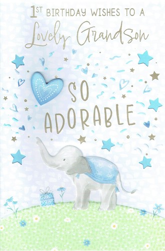 Grandson 1st birthday - 1st, card