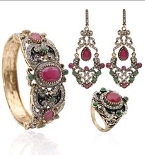 Turkish Bracelet Earrings and Ring Wedding Jewelry