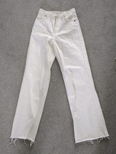 White Jeans By Zara Raw Hem