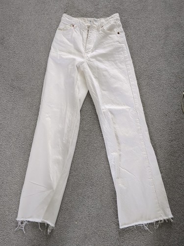 White jeans zara raw hem - jeans,