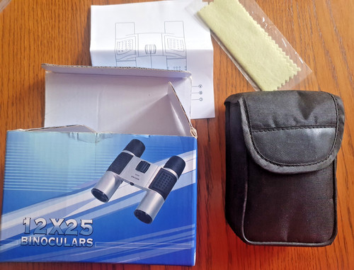 Compact binoculars with case - binoculars,