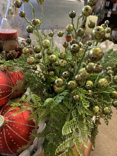 Green christmas baubles - green,