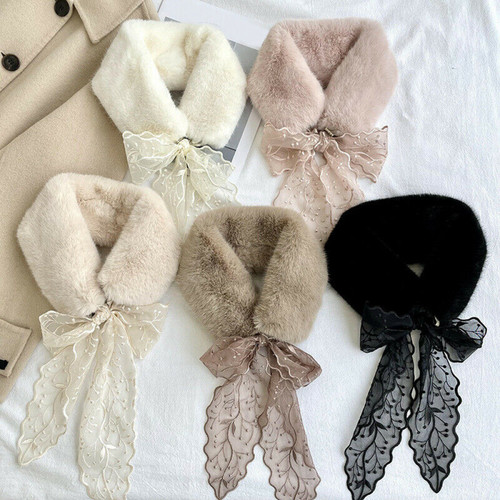 Simulated rabbit skin collar