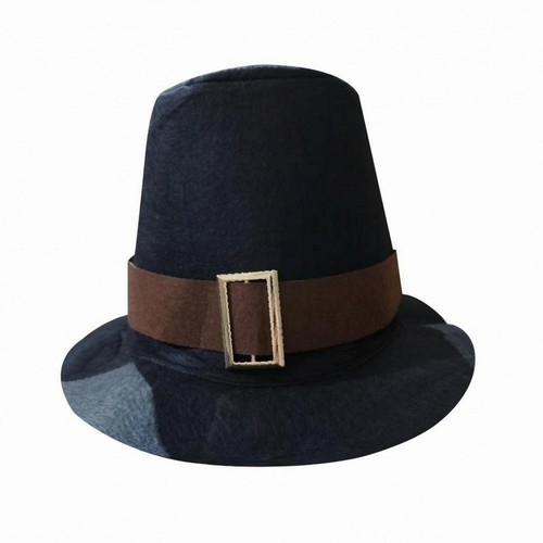 Classic black fedora buckle - black,