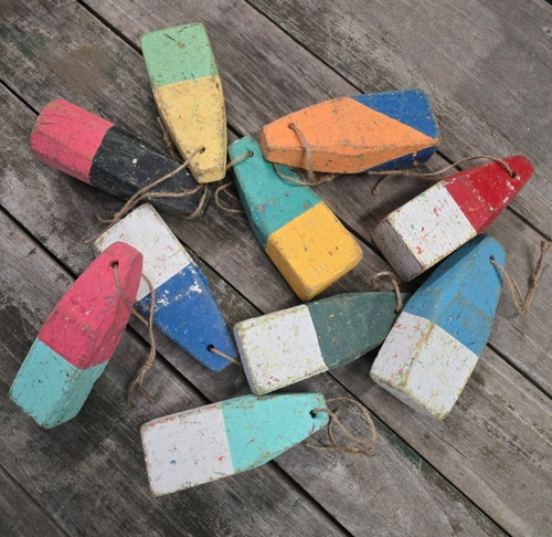 Wood lobster trap buoy - 10,
