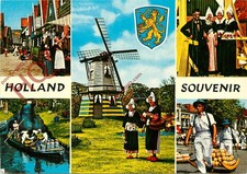 Postcard> Solland Souvenir (Multiview) Showing a Windmill Canals and Cheese