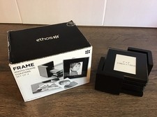 ETHOS FRAME SET OF 4 TOUGH GLASS PHOTO FRAME COASTERS WITH STORAGE RACK BOXED