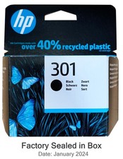 Genuine HP 301 / 301XL Black Colour Inks Sealed Original - Select Your Cartridge