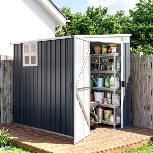 6ft lean garden storage - x,