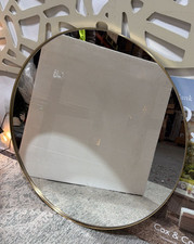 COX AND COX Antique Brass Slim Frame Round Mirror Almost Brand New RRP £295