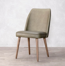 GREEN LEATHER DINING CHAIR