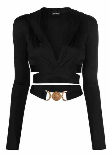 Versace medusa crop hoodie - versace,