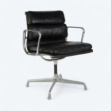 Herman Miller Eames EA408S Black Original ‘Soft Pad’ Desk Aluminium Chair