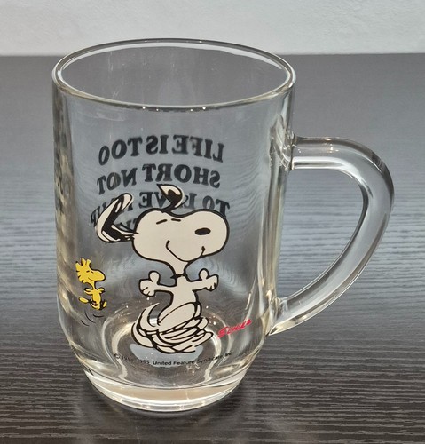 Snoopy peanuts glass mug - peanuts,