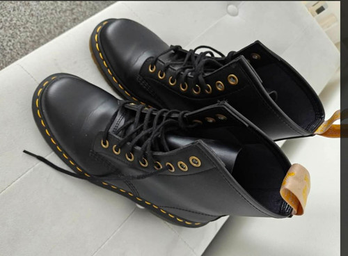 Martens black leather lace - black,